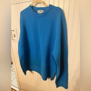 J. Crew 100% Wool Crewneck Blue XL Sweater Unisex